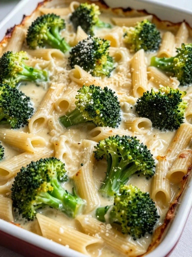 Broccoli and Smoked Gouda Alfredo Casserole