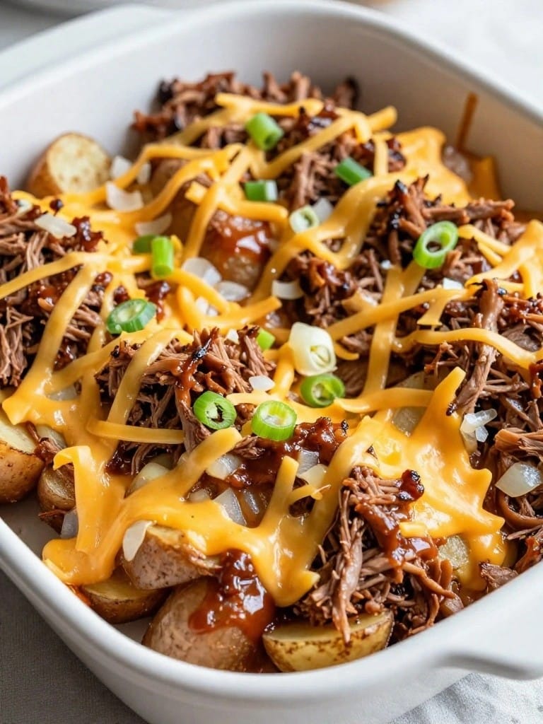 BBQ Pulled Pork Potato Casserole