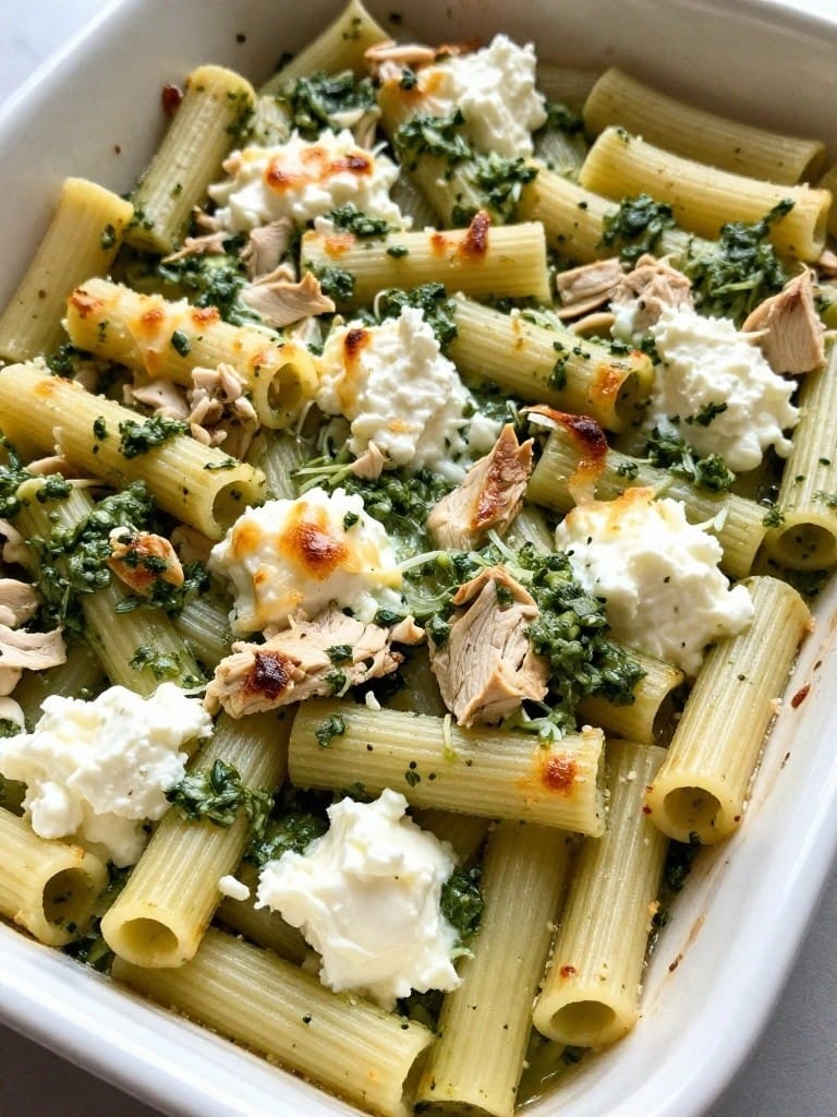 Chicken Pesto Baked Ziti