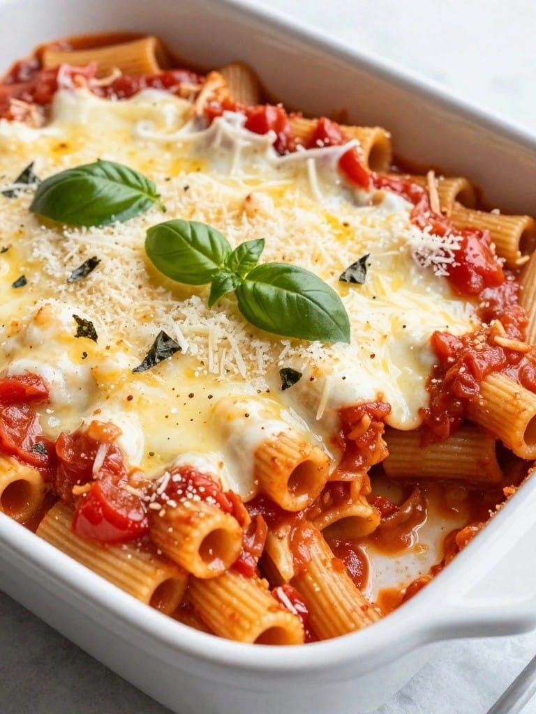 Creamy Tomato Vodka Baked Ziti