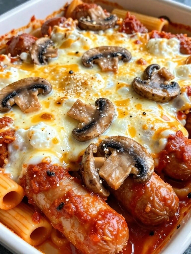 Sausage and Mushroom Baked Ziti