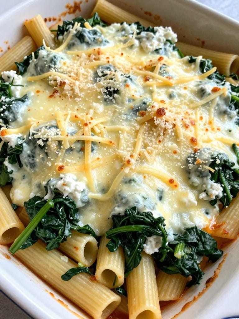 Vegetarian Spinach and Ricotta Baked Ziti