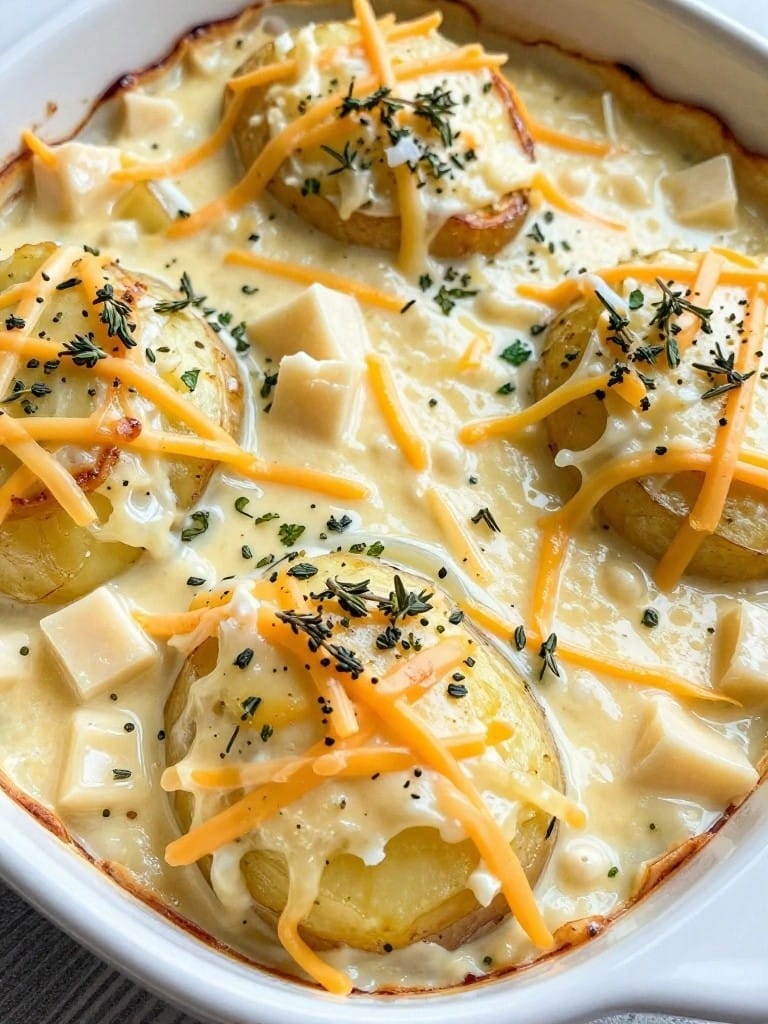 Four-Cheese Herbed Scalloped Potato Bake