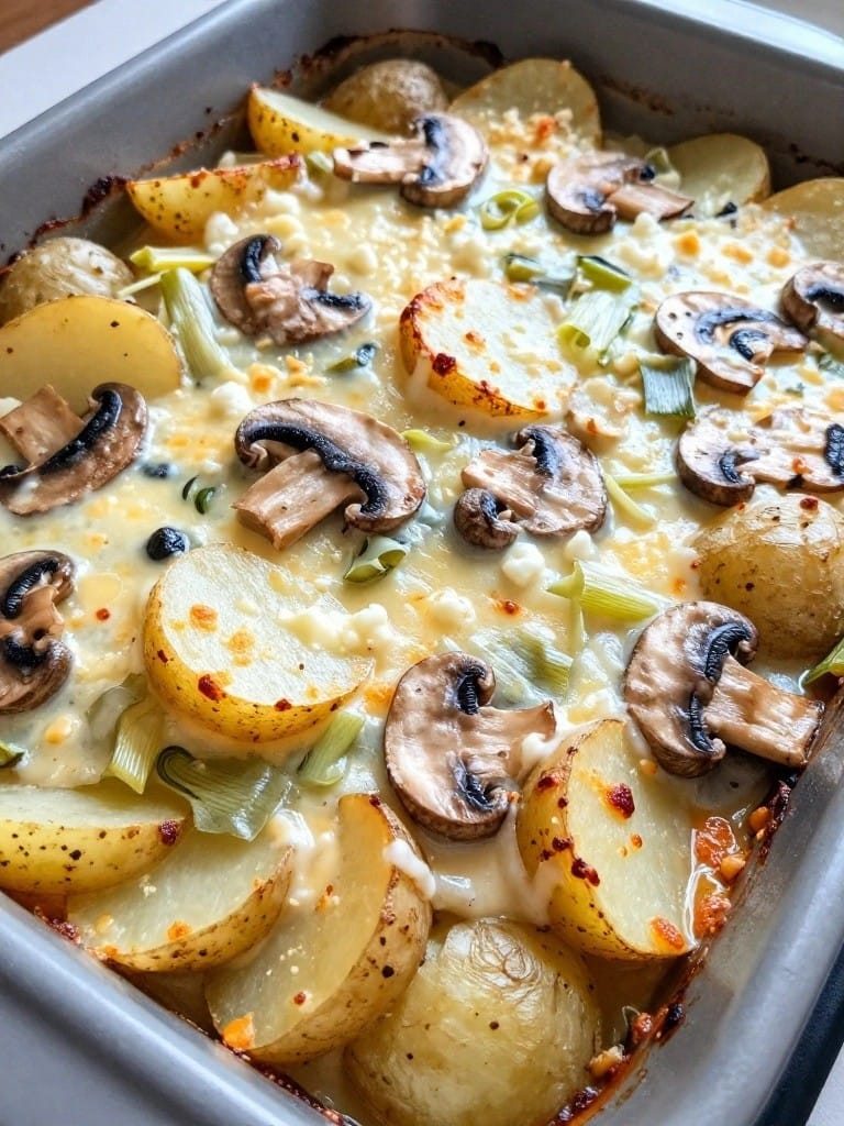 Mushroom, Leek, and Fontina Scalloped Potatoes