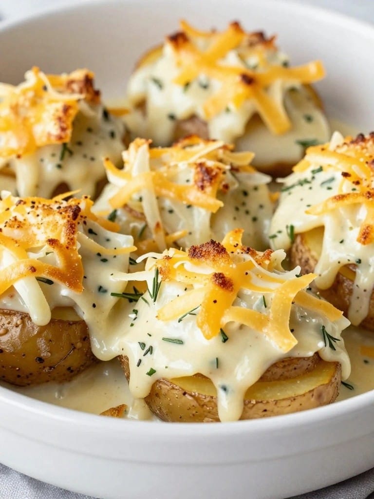 Rosemary Garlic Scalloped Potatoes with Asiago