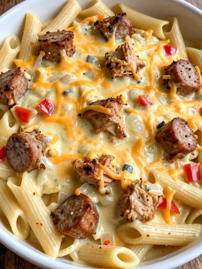 Cajun Chicken and Andouille Pasta Casserole