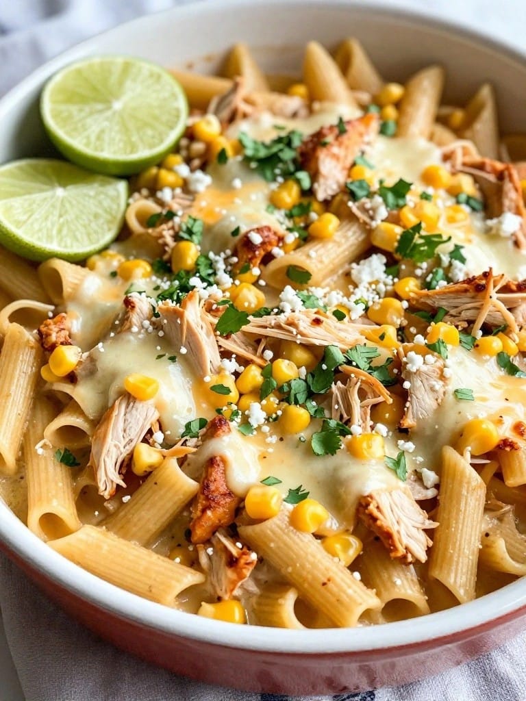Mexican Street Corn Chicken Pasta Casserole