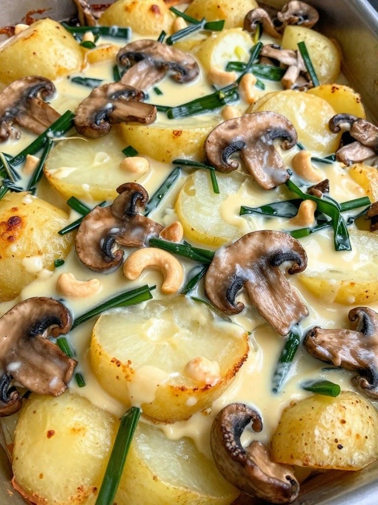 Creamy Wild Mushroom and Leek Potato Casserole