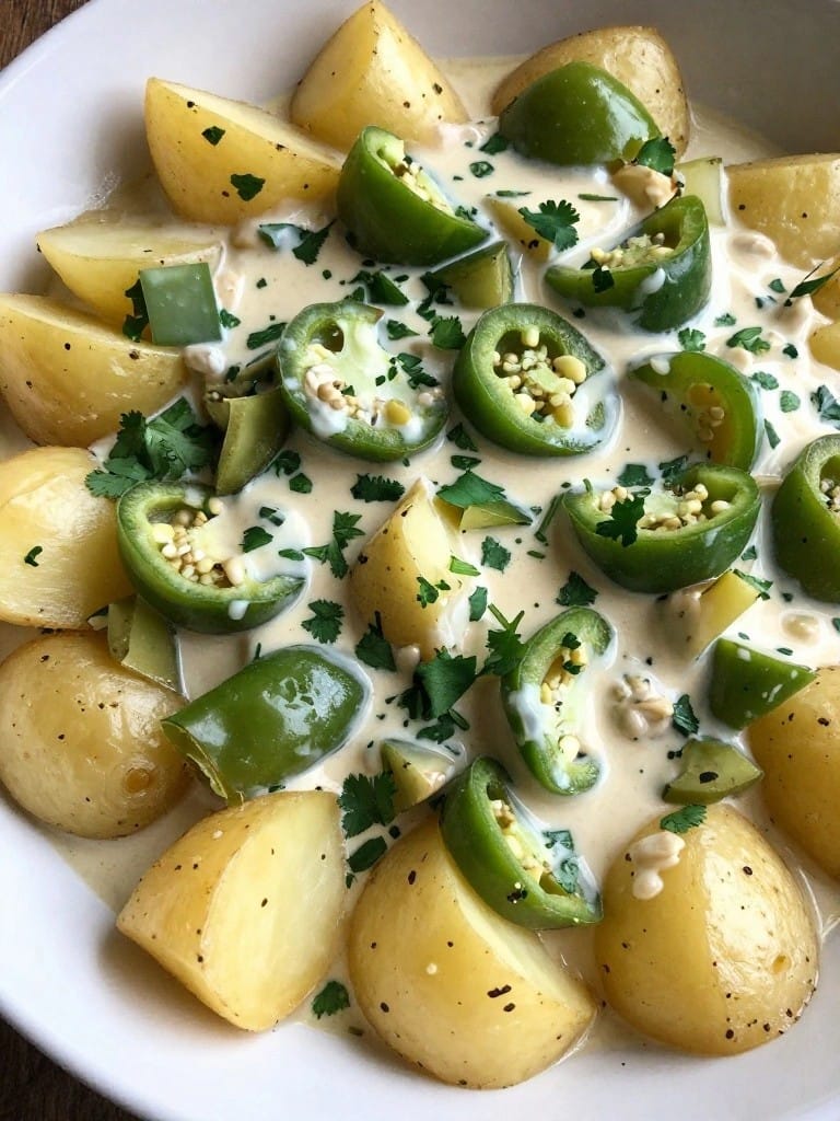 Green Chile and Tomatillo Potato Casserole
