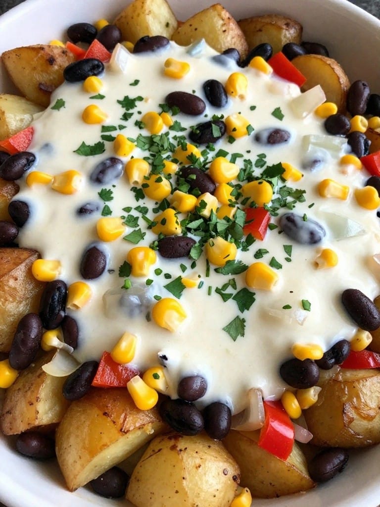 Mexican Black Bean and Corn Potato Casserole