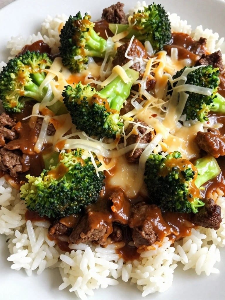 Teriyaki Beef and Broccoli Rice Casserole