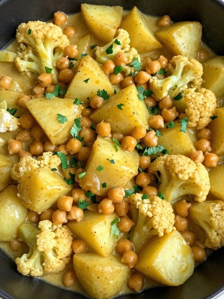Curried Chickpea and Cauliflower Potato Casserole