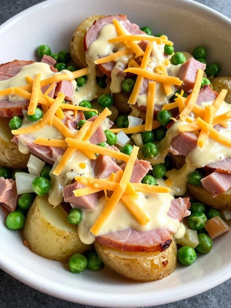 Dijon Ham and Pea Potato Casserole