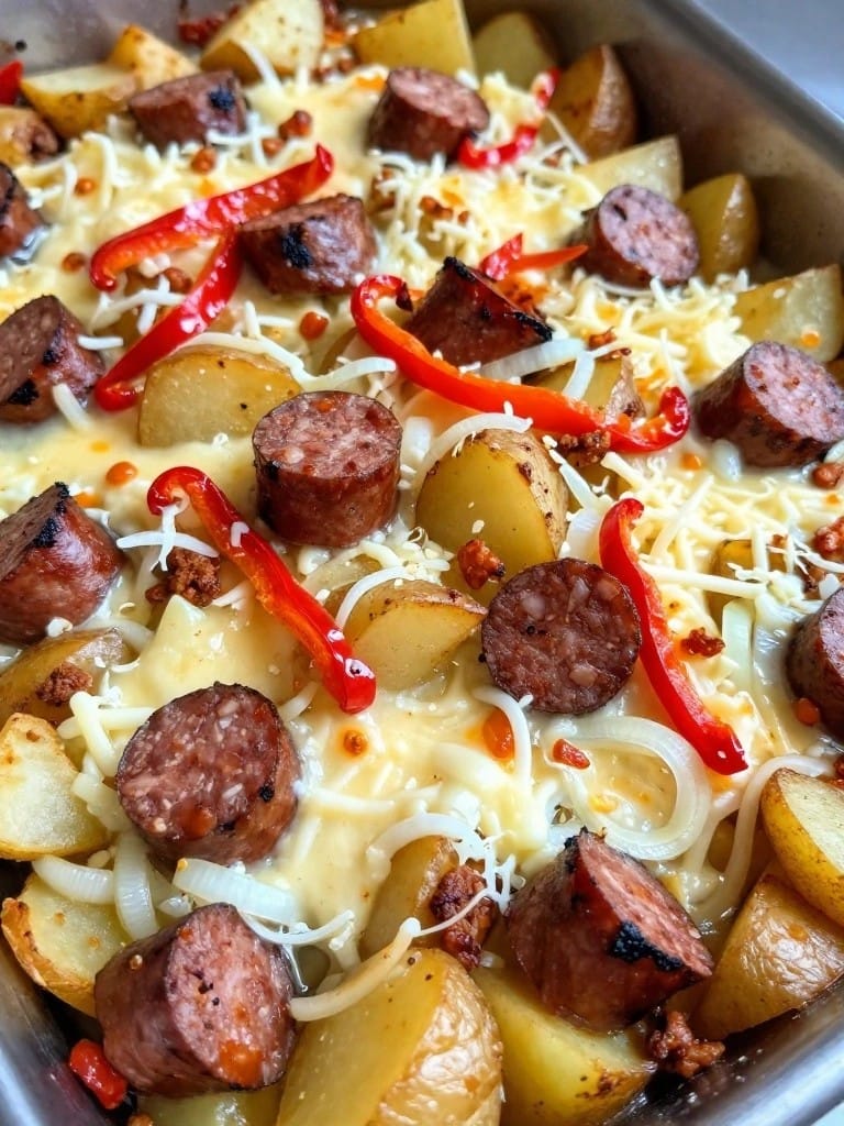 Italian Sausage and Roasted Pepper Potato Casserole