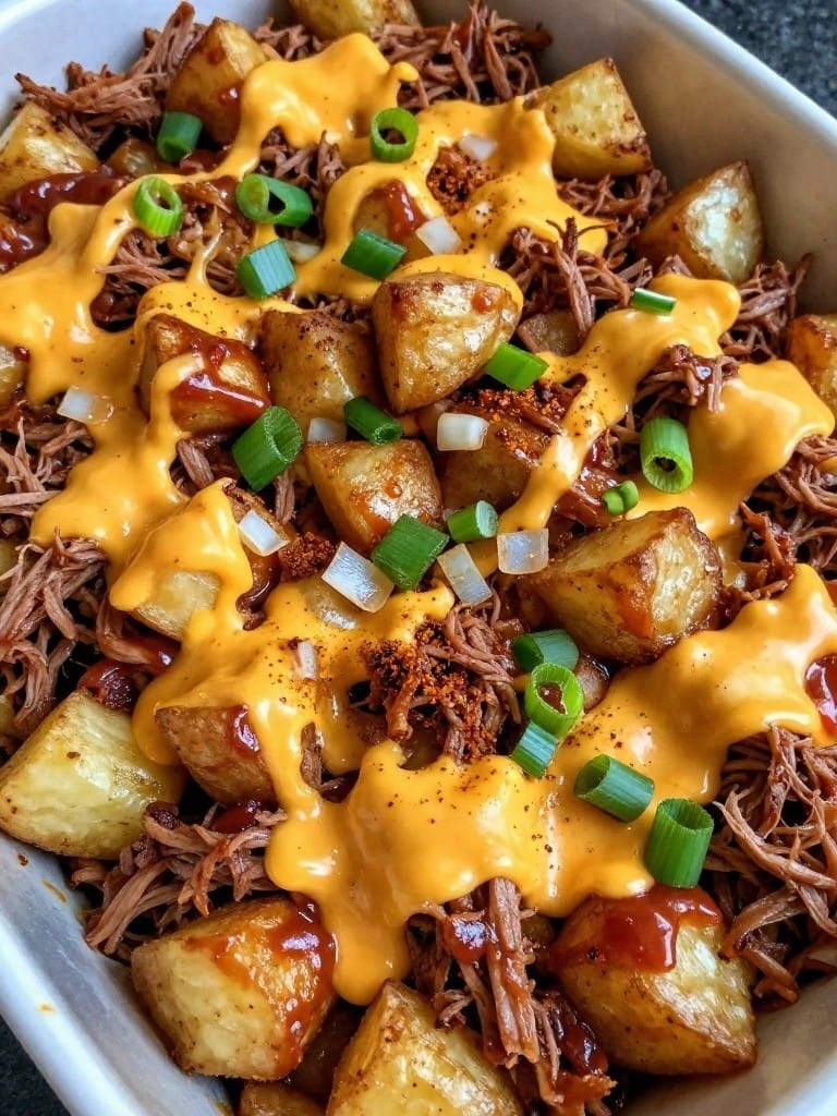 Smoky BBQ Pulled Pork Potato Casserole