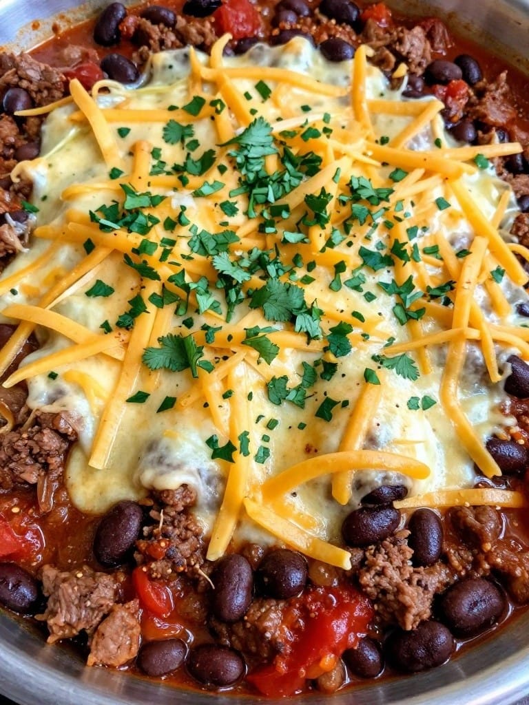 Spicy Mexican Beef and Black Bean Casserole