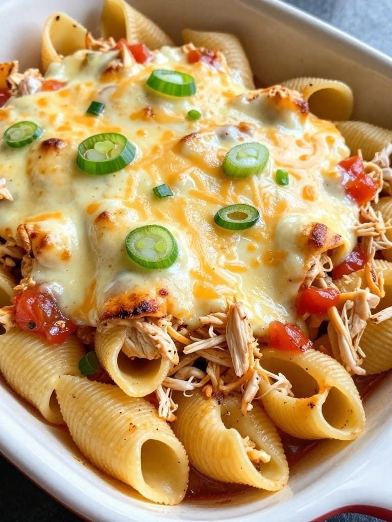 Cheesy Taco Chicken Shells Bake