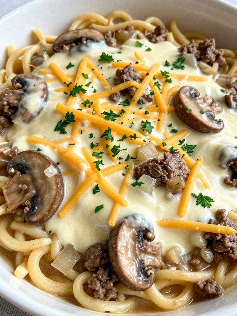 Beef Stroganoff Noodle Casserole