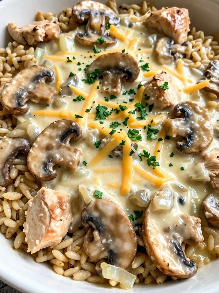 Creamy Mushroom Chicken Wild Rice Casserole