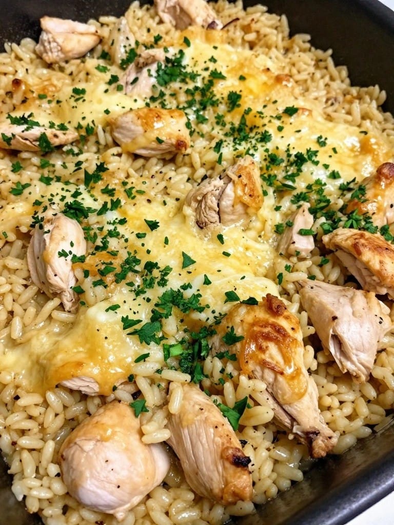 Garlic Parmesan Chicken Wild Rice Casserole