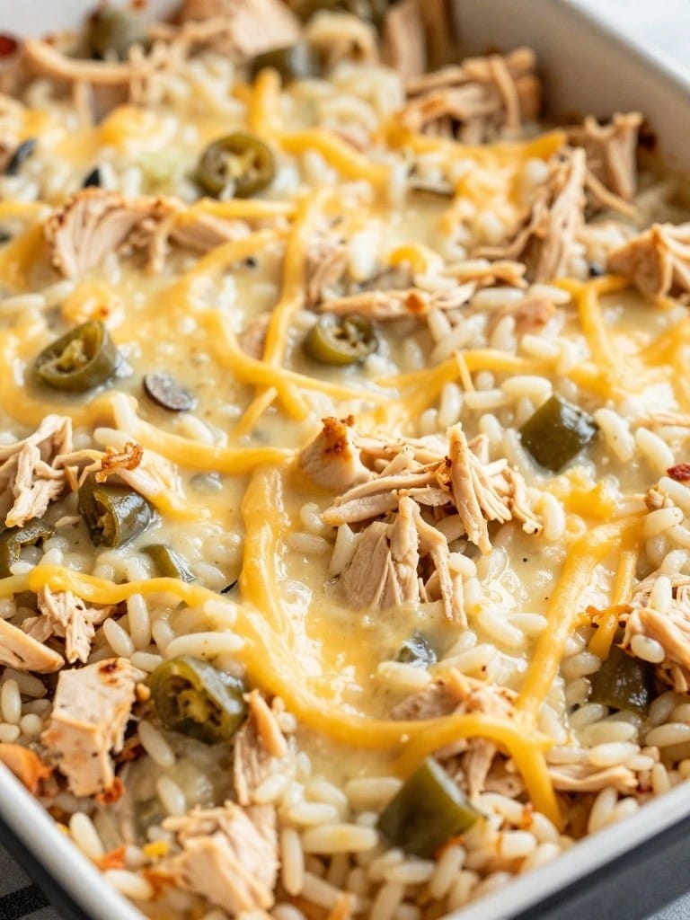 Green Chile Monterey Jack Chicken Wild Rice Casserole