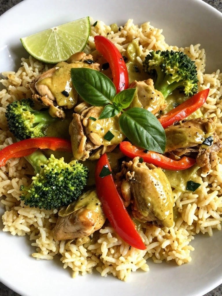 Thai Green Curry Chicken Rice Casserole