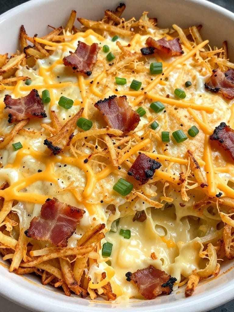 Cheesy Bacon Ranch Hash Brown Casserole