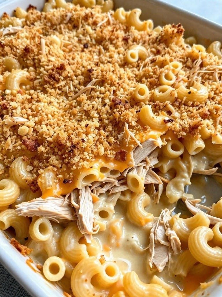 Buffalo Chicken Macaroni Casserole