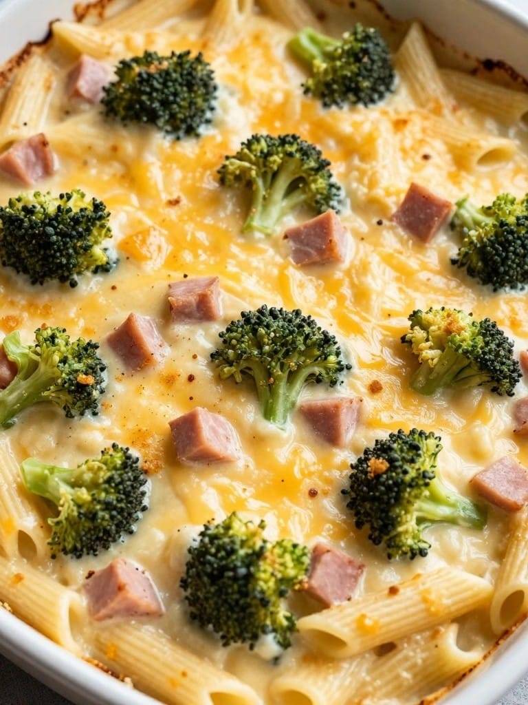 Ham and Broccoli Creamy Pasta Bake
