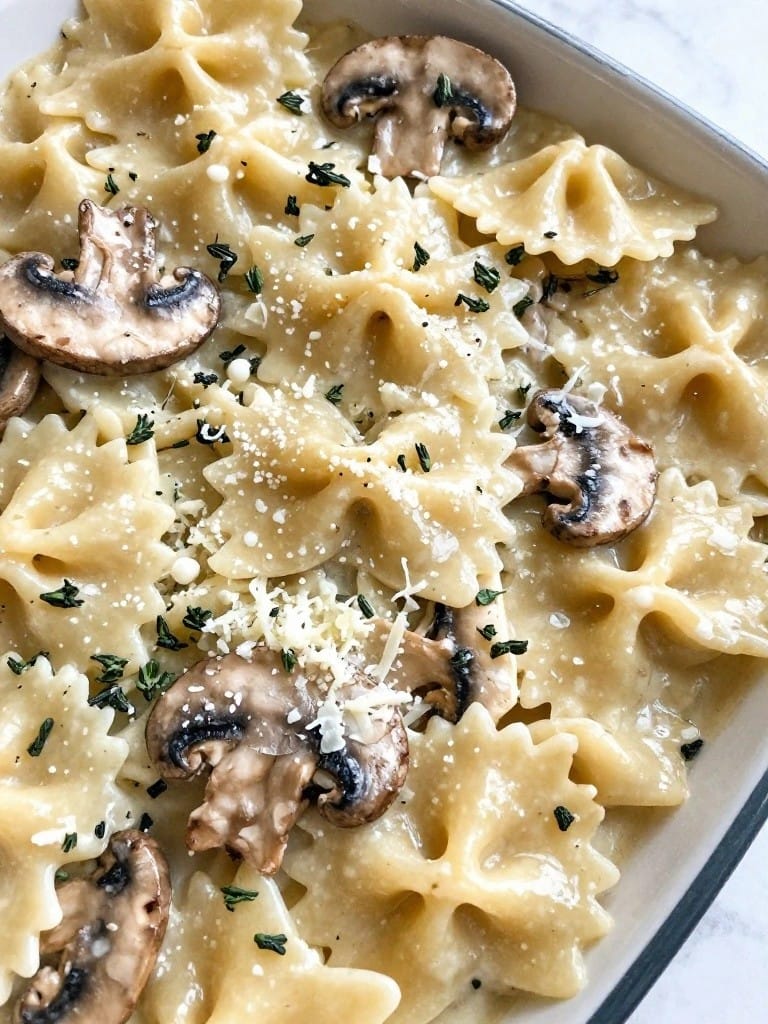 Mushroom and Thyme Baked Farfalle