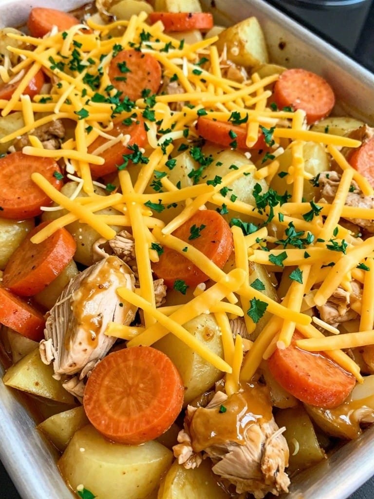 Honey Mustard Chicken Potato Casserole with Carrots