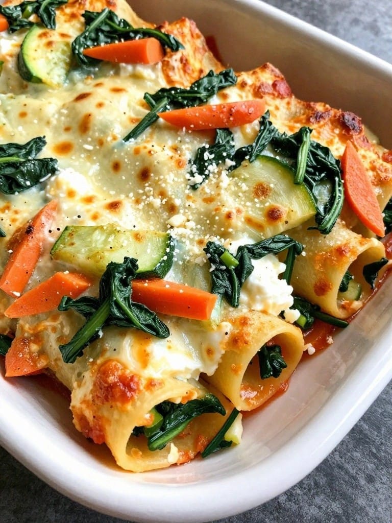 Three-Cheese Vegetable Cannelloni with Marinara