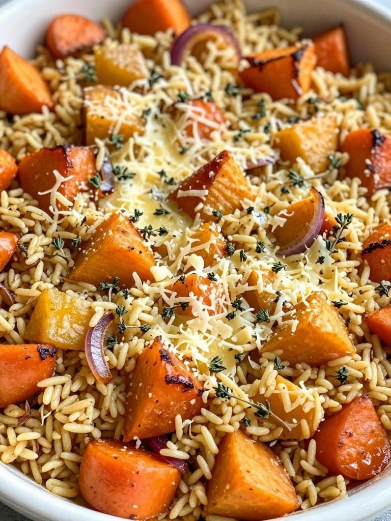 Roasted Root Vegetable Wild Rice Casserole with Thyme