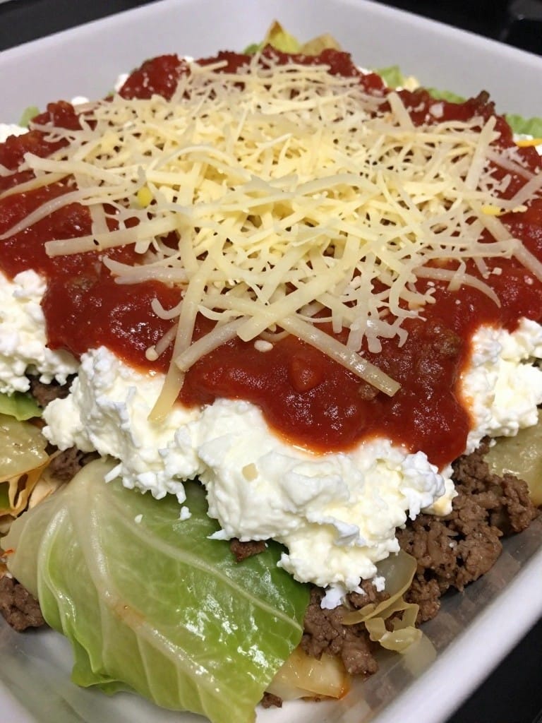 Beef and Ricotta Stuffed Cabbage Casserole