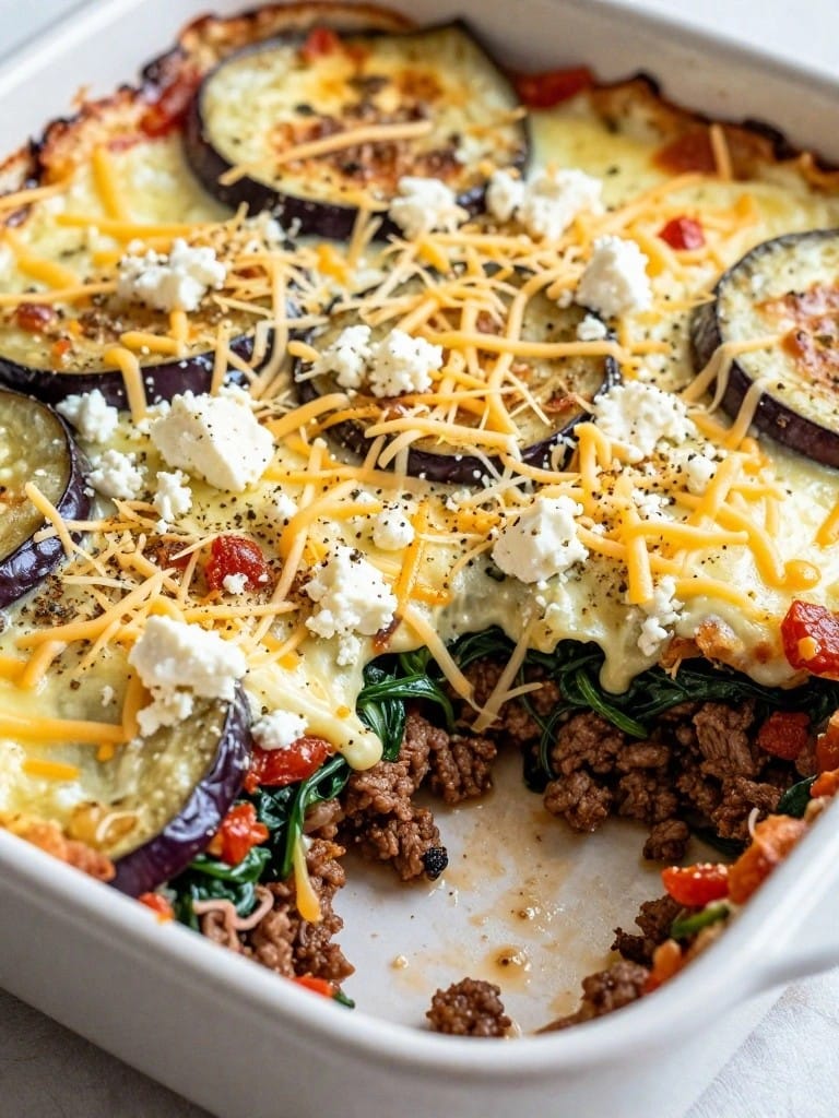 Greek Beef and Spinach Moussaka Casserole