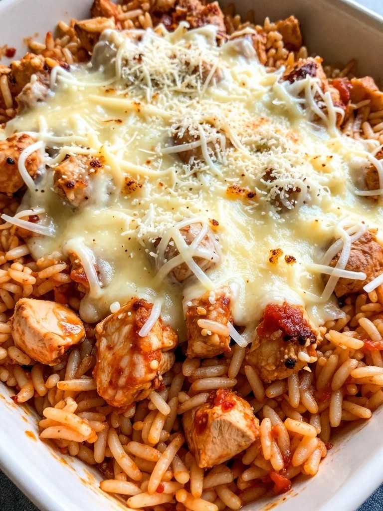 Italian Chicken Parmesan Rice Casserole