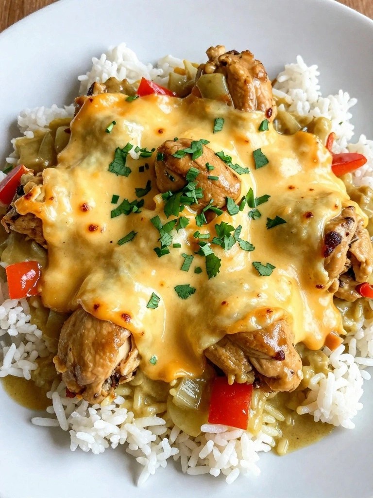 Thai Coconut Curry Chicken Rice Bake