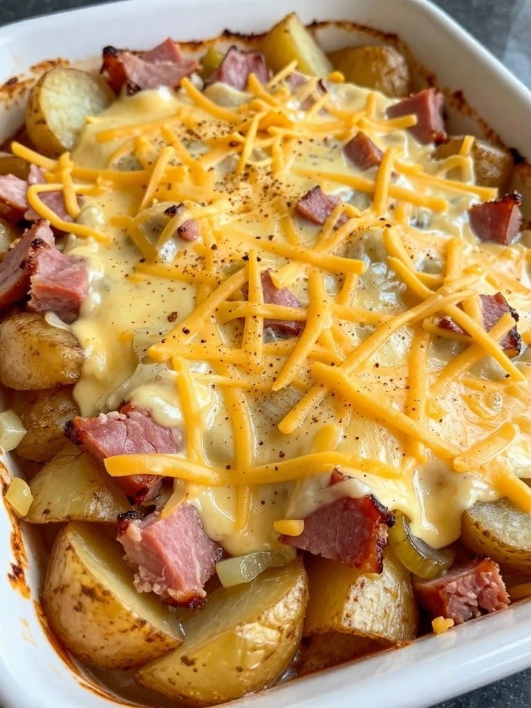 Smoky Paprika Ham and Potato Casserole with Gouda