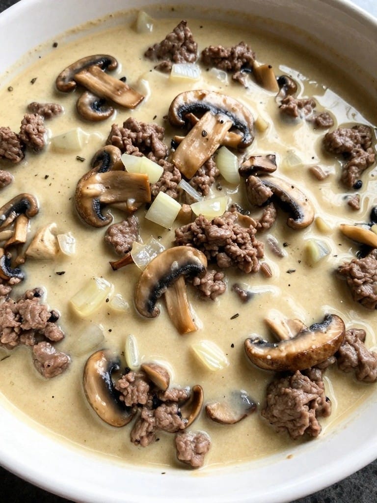 Creamy Beef and Wild Mushroom Casserole