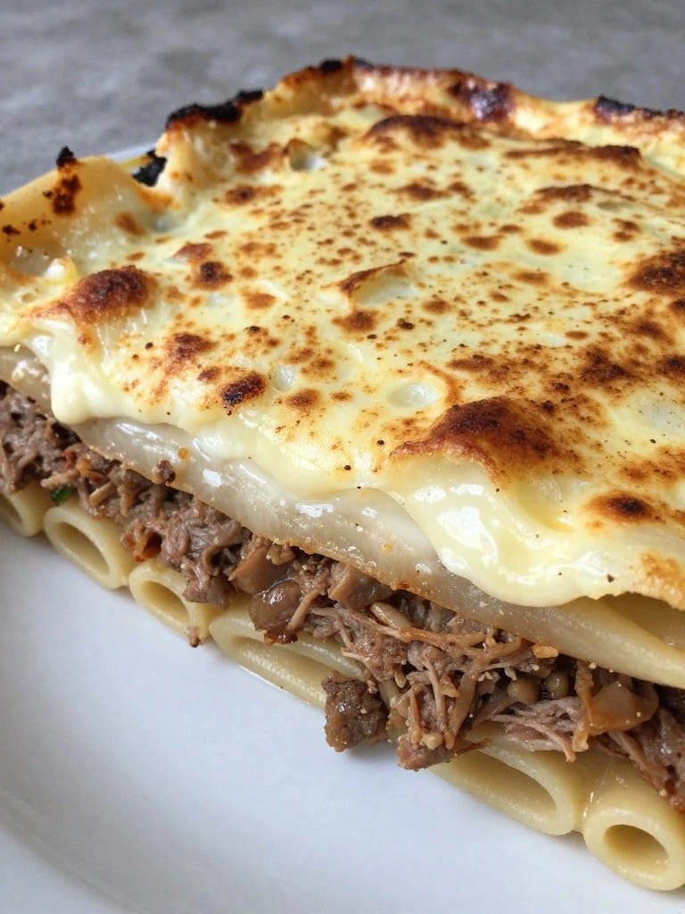 Greek Lamb Pastitsio with Cinnamon-Spiced Meat Sauce