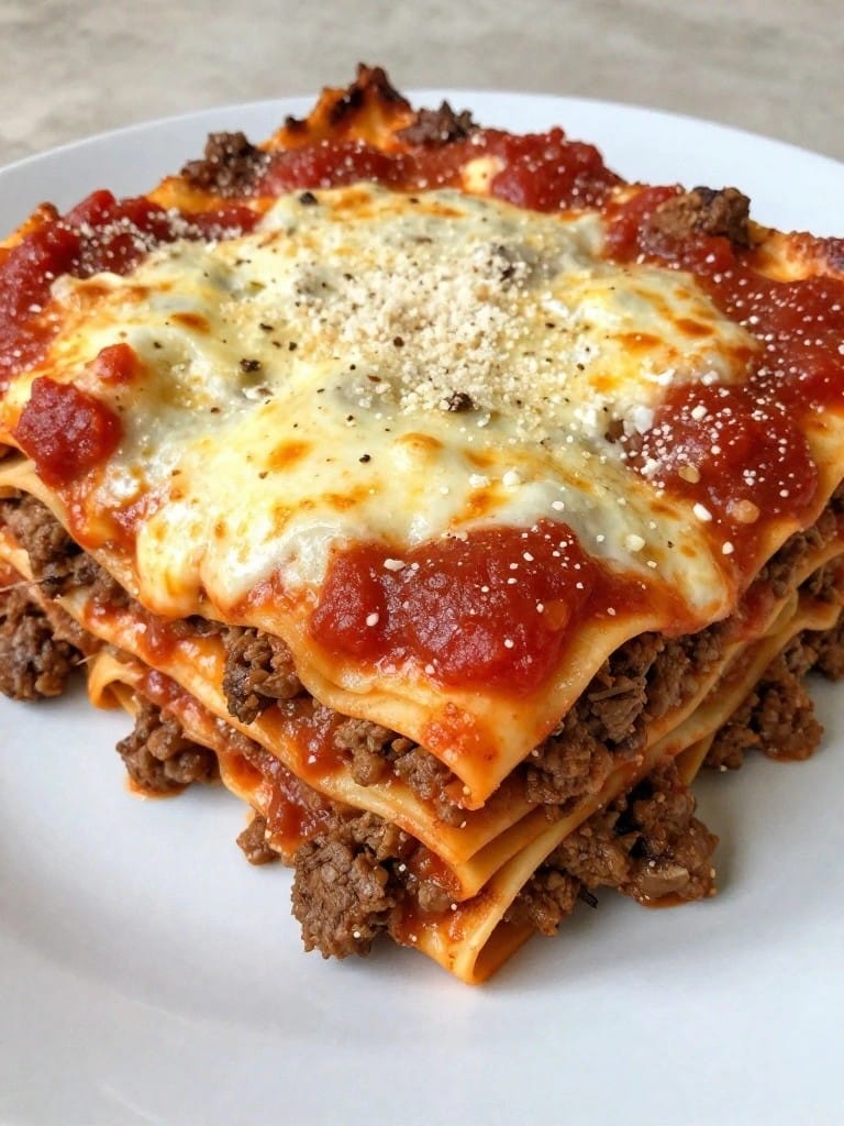 Hearty Beef Bolognese Lasagna Casserole