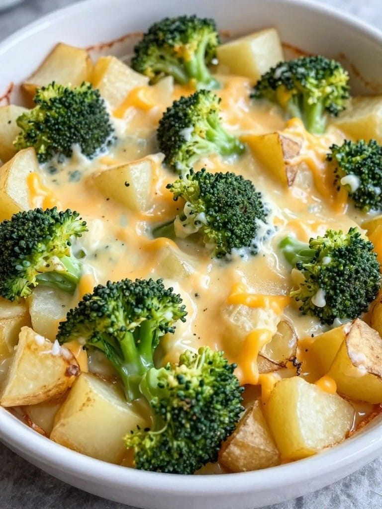 Broccoli Cheddar Potato Casserole