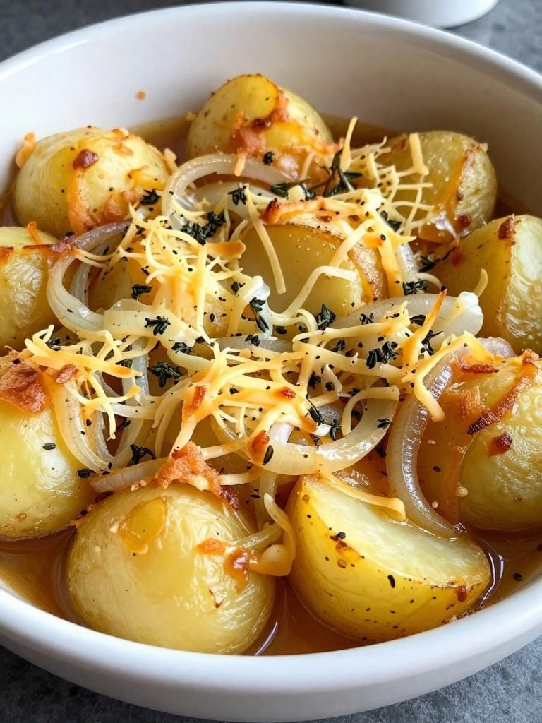French Onion and Gruyère Potato Casserole