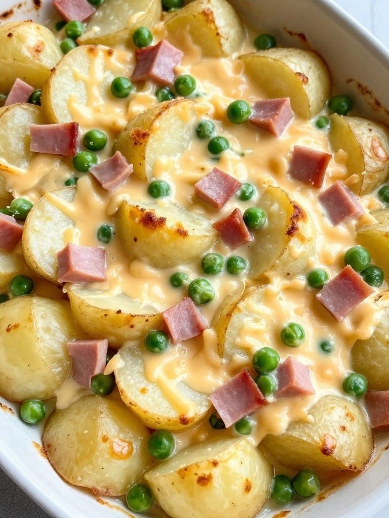 Scalloped Ham and Pea Potato Casserole