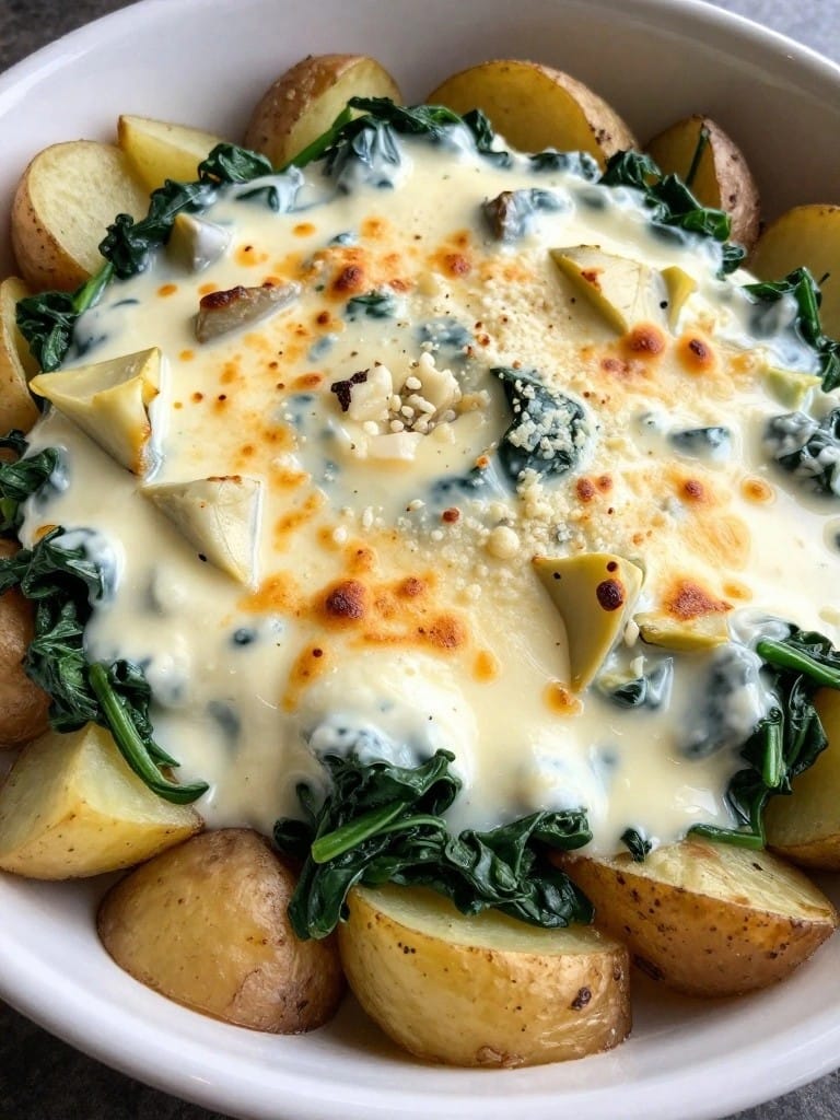 Spinach Artichoke Potato Casserole