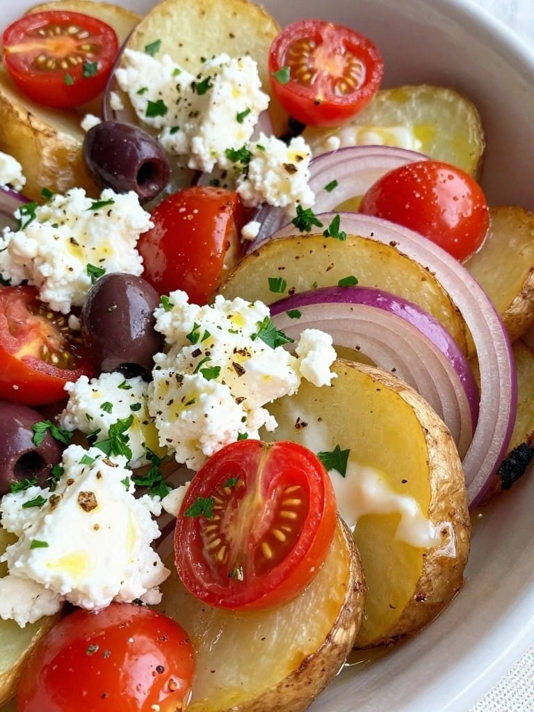 Mediterranean Potato Casserole with Feta and Olives