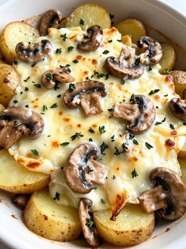 Mushroom and Fresh Thyme Potato Gratin