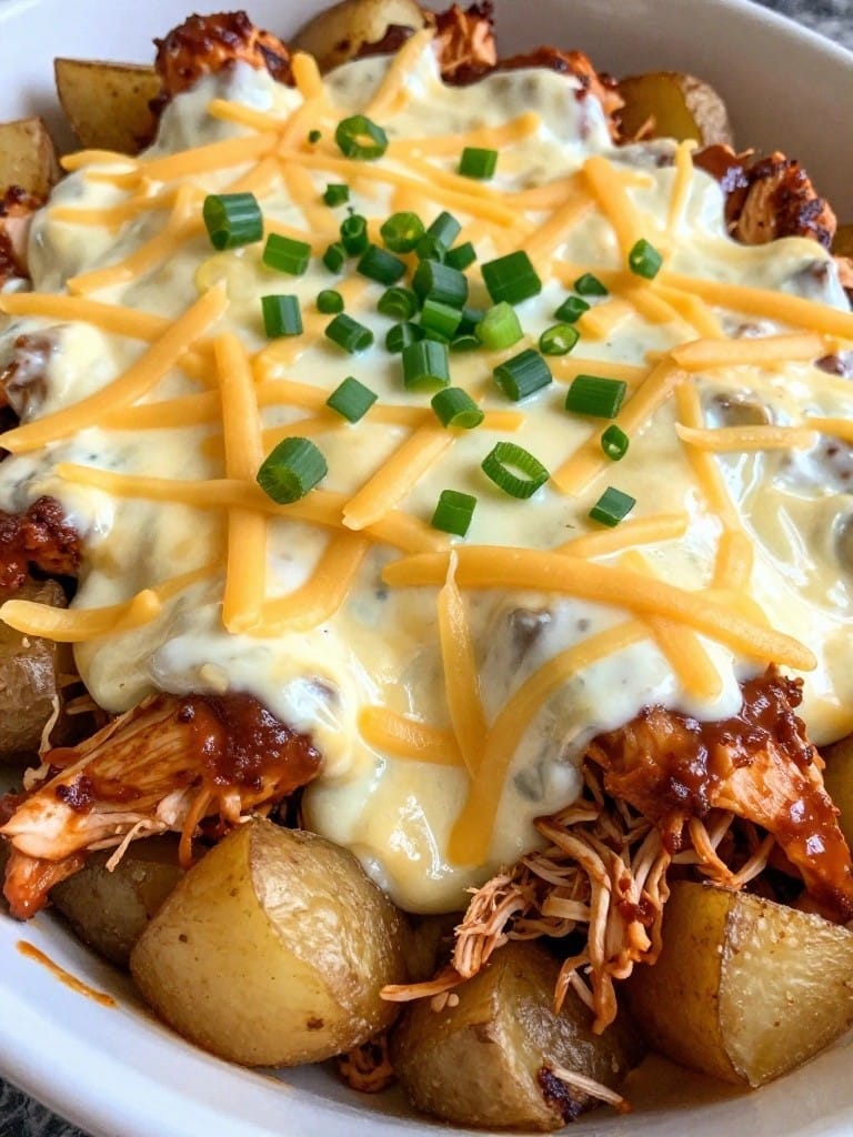 Spicy Buffalo Chicken Potato Casserole