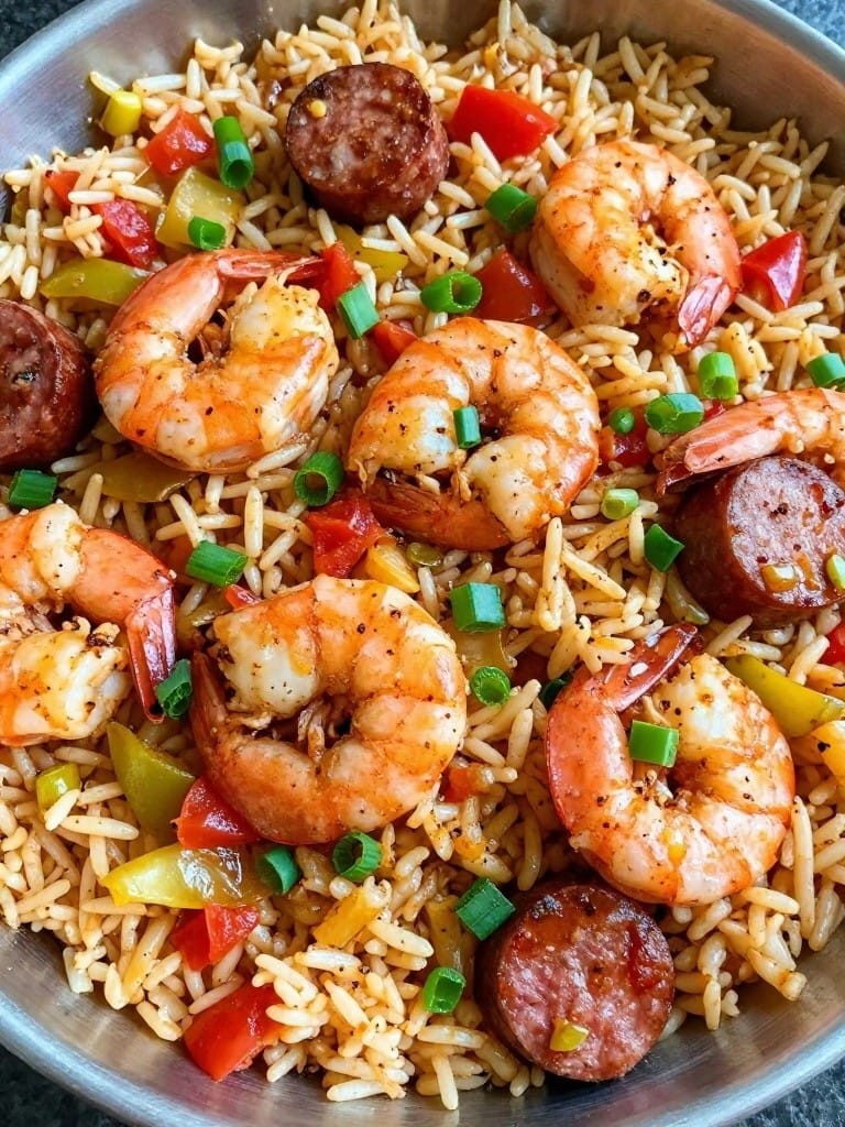 Cajun Shrimp and Andouille Rice Casserole