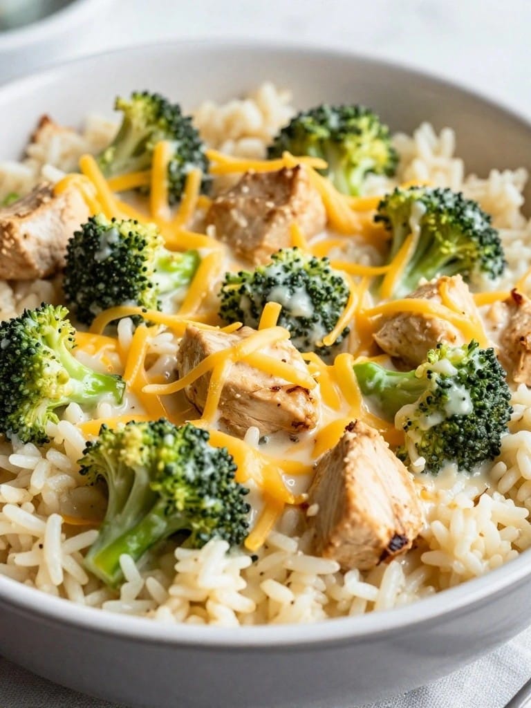 Cheesy Broccoli Chicken Rice Casserole